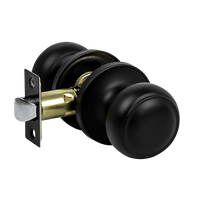 Door Handle Set Passage Function Round Black Home & Garden Kings Warehouse 