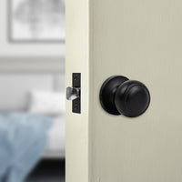 Door Handle Set Passage Function Round Black Home & Garden Kings Warehouse 