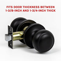 Door Handle Set Passage Function Round Black Home & Garden Kings Warehouse 