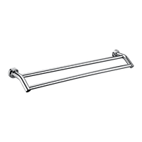 Double Classic Chrome Towel Bar Rail Bathroom