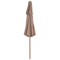 Double Decker Parasol with Wooden Pole 270 cm Taupe Kings Warehouse 