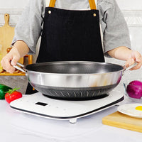 Double Ear 316 Stainless Steel Non-Stick Stir Fry Cooking Kitchen Wok Pan with Lid Honeycomb Double Sided