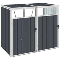 Double Garbage Bin Shed Anthracite 143x81x121 cm Steel Garden Supplies Kings Warehouse 