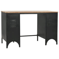 Double Pedestal Desk Solid Firwood and Steel 120x50x76 cm Kings Warehouse 