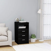 Drawer Cabinet Black 40x50x76 cm