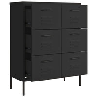 Drawer Cabinet Black 80x35x101.5 cm Steel Kings Warehouse 