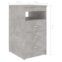 Drawer Cabinet Concrete Grey 40x50x76 cm Kings Warehouse 
