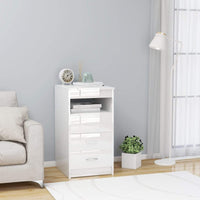 Drawer Cabinet High Gloss White 40x50x76 cm