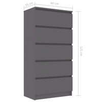 Drawer Sideboard Grey 60x35x121 cm Kings Warehouse 