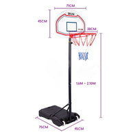 Dr.Dunk Basketball Hoop Stand System Kids Height Adjustable Portable Net Ring Kings Warehouse 