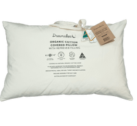 Dreamaker Organic Cotton Covered Pillow with Repreve Kings Warehouse 