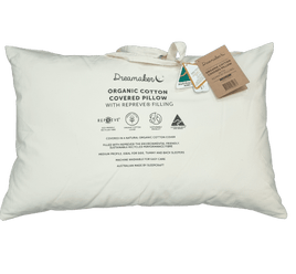 Dreamaker Organic Cotton Covered Pillow with Repreve Kings Warehouse 