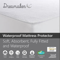 Dreamaker Waterproof Fitted Mattress Protector Double Bed Kings Warehouse 