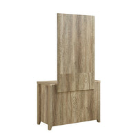 Dresser with 3 Storage Drawers in Natural Wood like MDF in Oak Colour with Mirror Kings Warehouse 
