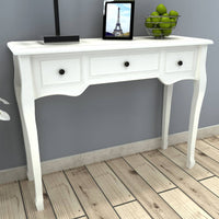 Dressing Console Table with Three Drawers White Kings Warehouse 