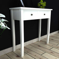 Dressing Console Table with Two Drawers White Kings Warehouse 