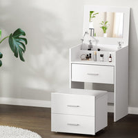 Dressing Table Bedside Tables 2-in-1 Set Hidden Makeup Mirror Storage Drawers Kings Warehouse 