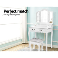 Dressing Table Stool Bedroom White Make Up Chair Fabric Furniture Furniture > Bar Stools & Chairs Kings Warehouse 