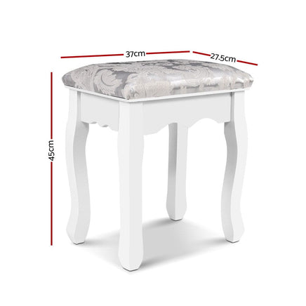 Dressing Table Stool Bedroom White Make Up Chair Fabric Furniture Furniture > Bar Stools & Chairs Kings Warehouse 