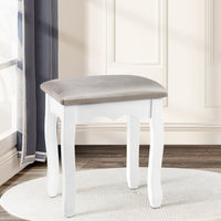 Dressing Table Stool Makeup Chair Bedroom Vanity Velvet Fabric Grey bedroom furniture Kings Warehouse 