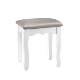 Dressing Table Stool Makeup Chair Bedroom Vanity Velvet Fabric Grey bedroom furniture Kings Warehouse