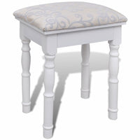Dressing Table with 3-in-1 Mirror and Stool 2 Drawers White Kings Warehouse 