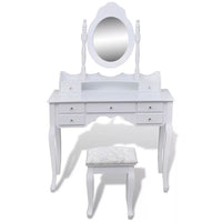 Dressing Table with Mirror and Stool 7 Drawers White Kings Warehouse 