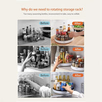 Ecoco Kitchen Rotating Spice Condiment Storage Rack Bathroom Swivel Tray Organizer Black Kings Warehouse 