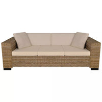 Eight Piece 3-Seater Sofa Set Real Rattan Kings Warehouse 
