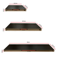 Ekkio Floating Shelf Set of 3 Black EK-WS-100-SH KingsWarehouse 