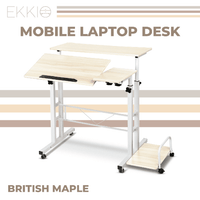 Ekkio Mobile Desk Detachable Sideboard British Maple EK-MD-104-VAC/EK-MD-104-YM KingsWarehouse 