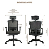 EKKIO Zorae - Office Chair (Black) EK-OC-100-SQ / EK-OC-100-BST KingsWarehouse 
