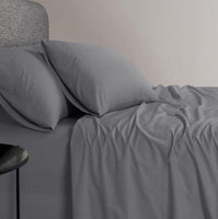 Elan Linen 1200TC Organic Cotton Single Grey Bed Sheet Set Kings Warehouse 