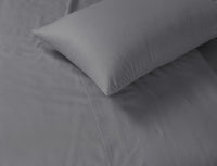 Elan Linen 1200TC Organic Cotton Single Grey Bed Sheet Set Kings Warehouse 