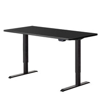 Electric Motorised Height Adjustable Standing Desk - Black Frame with 140cm Black Top Office Supplies Kings Warehouse 