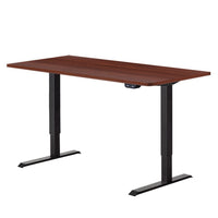 Electric Motorised Height Adjustable Standing Desk - Black Frame with 140cm Walnut Top Office Supplies Kings Warehouse 