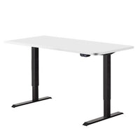 Electric Motorised Height Adjustable Standing Desk - Black Frame with 140cm White Top Office Supplies Kings Warehouse 
