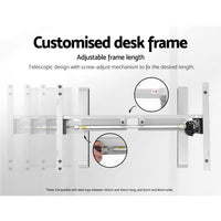 Electric Motorised Height Adjustable Standing Desk - White Frame with 140cm Black Top Office Supplies Kings Warehouse 