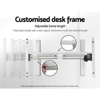 Electric Motorised Height Adjustable Standing Desk - White Frame with 140cm White Top Office Supplies Kings Warehouse 