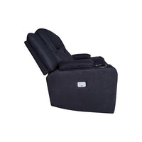 Electric Recliner Stylish Rhino Fabric Black 1 Seater Lounge Armchair with LED Features Sofas Kings Warehouse 