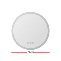 Embellir Bluetooth LED Wall Mirror With Light 50CM Bathroom Decor Round Mirrors Kings Warehouse 