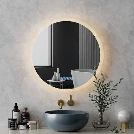 Embellir Bluetooth LED Wall Mirror With Light 60CM Bathroom Decor Round Mirrors Kings Warehouse 
