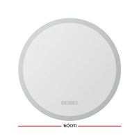 Embellir Bluetooth LED Wall Mirror With Light 60CM Bathroom Decor Round Mirrors Kings Warehouse 