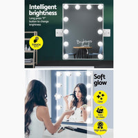 Embellir Hollywood Wall mirror Makeup Mirror With Light Vanity 12 LED Bulbs Makeup Mirrors Kings Warehouse 