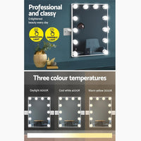 Embellir Hollywood Wall mirror Makeup Mirror With Light Vanity 12 LED Bulbs Makeup Mirrors Kings Warehouse 