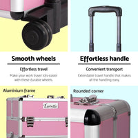 Embellir Makeup Case Beauty Cosmetic Organiser Travel Portable Box Troley Vanity KingsWarehouse 
