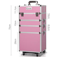 Embellir Makeup Case Beauty Cosmetic Organiser Travel Portable Box Troley Vanity KingsWarehouse 