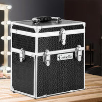 Embellir Portable Cosmetic Beauty Makeup Carry Case with Mirror - Crocodile Black Kings Warehouse 