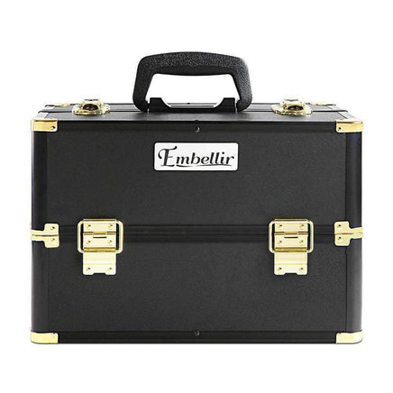 Embellir Portable Cosmetic Beauty Makeup Case - Black & Gold Kings Warehouse 