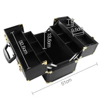 Embellir Portable Cosmetic Beauty Makeup Case - Black & Gold Kings Warehouse 